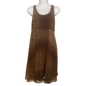 A.B.S Leopard dress. A-lined. Size 8. Lined with back zipper.